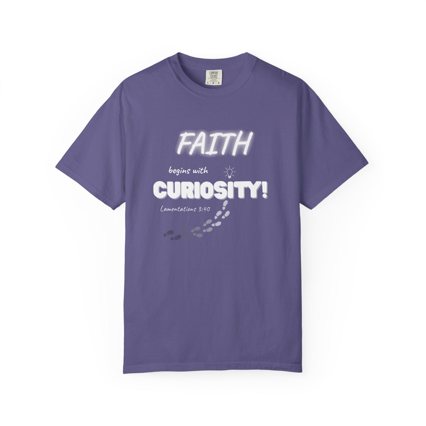 Faith begins with Curiosity Unisex T-Shirt, Casual Comfort Tee, Inspirational Gift, Everyday Wear, Unique Graphic Shirt